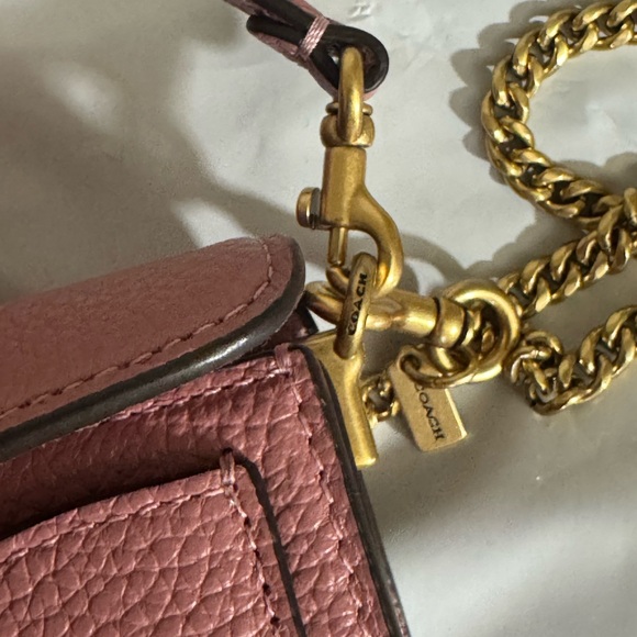 Coach Peony Tabby 9 Mini Bag Charm with Gold Chain - Picture 8 of 8